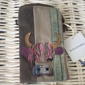 Colorful highland Cow Embroidered Wallet